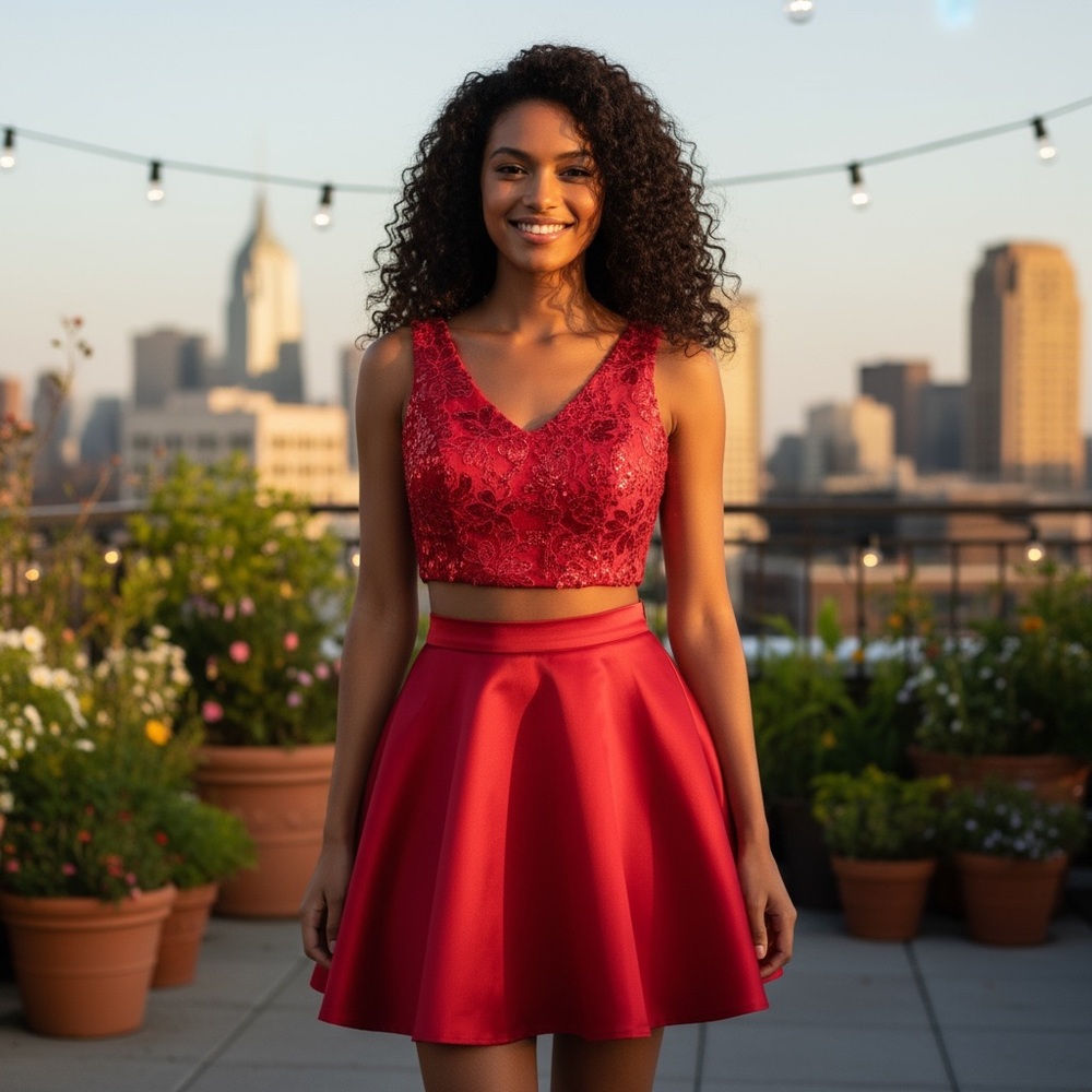 New Red Women’s size 12 Dress 32” waist 40 bust